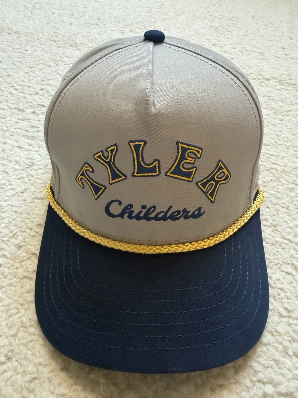 Tyler Childers Trucker Hat Tyler Childers Logo Navy Tan Green